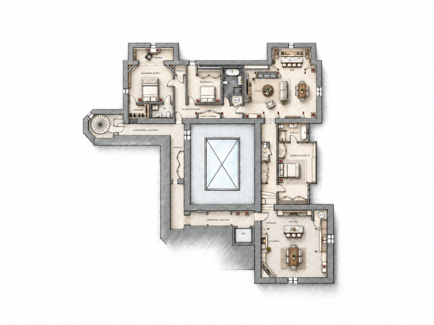 The Penthouse Above proposed floor plan