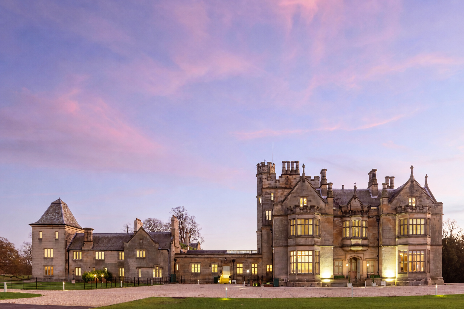 Moreby Hall at twilight